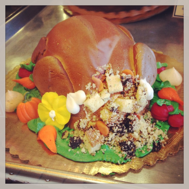 What every Thanksgiving dinner needs: turkey cake (For the record, I did not buy this.)